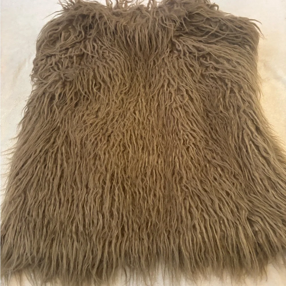 BB Dakota Woman’s Shaggy Faux Fur Vest - Brown Size Small Never Worn - Picture 10 of 14